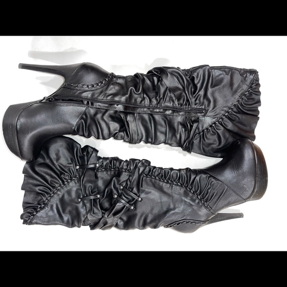 Black ROLIQUE nadara knee high boots size:8 - Picture 2 of 4